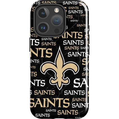 NFL New Orleans Saints Black Blast iPhone 16 Pro Magsafe Impact Case